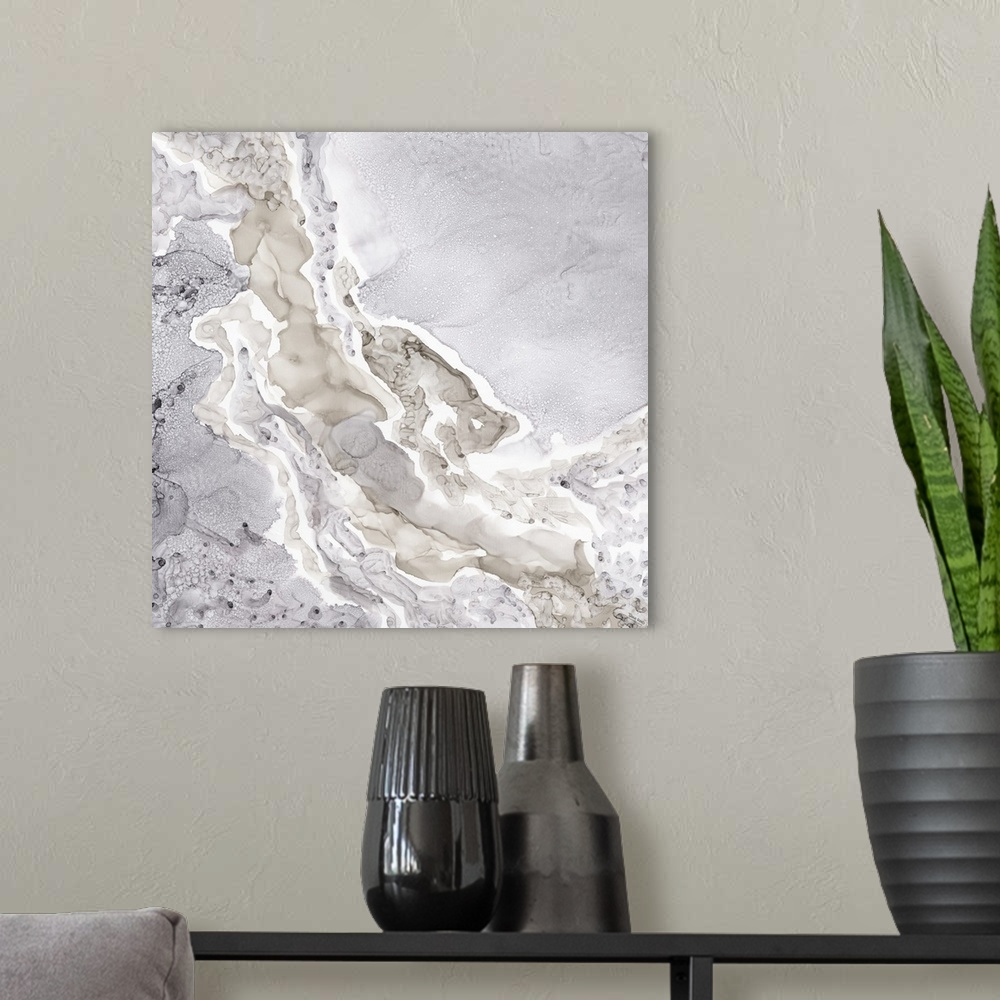 Silver and Grey Mineral Abstract Wall Art, Canvas Prints, Framed Prints ...