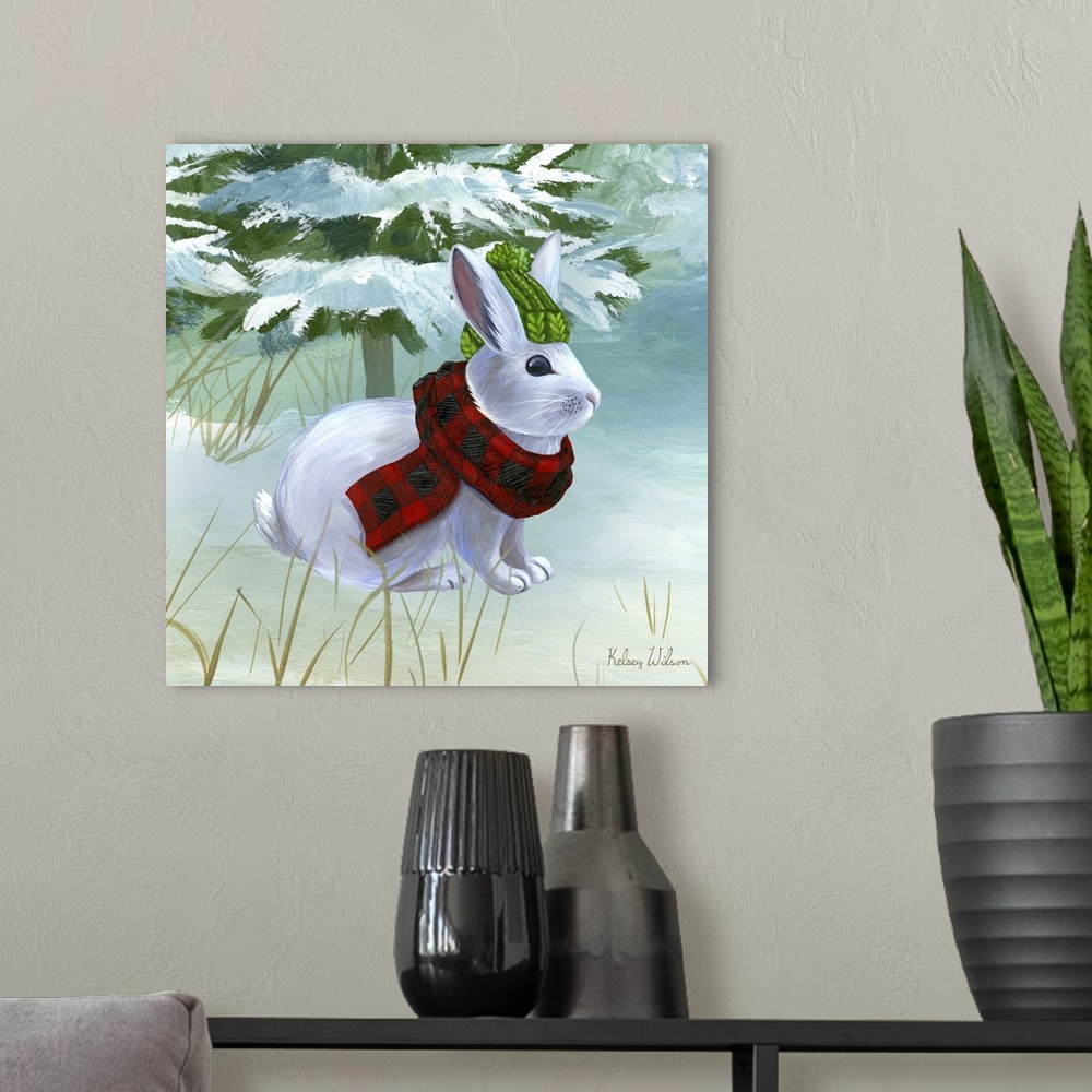 A modern room featuring Winterscape III-Rabbit