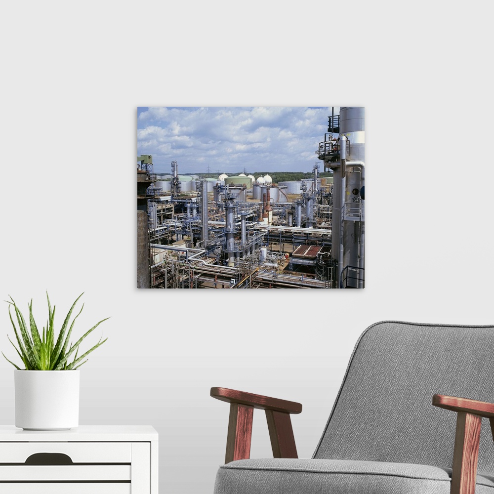 A modern room featuring A petro-chemical plant
