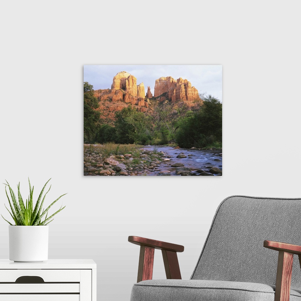 A modern room featuring Cathedral Rock, Sedona, Arizona