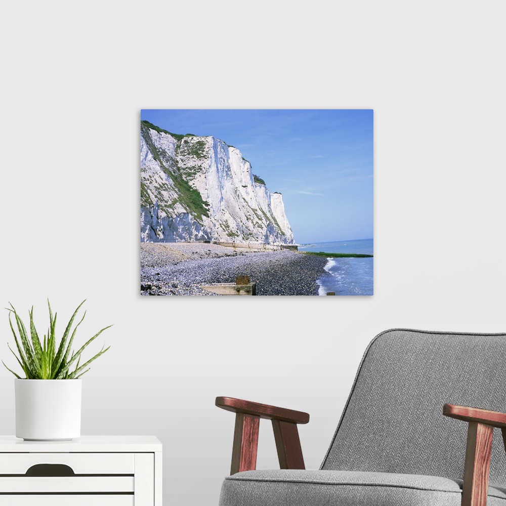 A modern room featuring St. Margaret's at Cliffe, White Cliffs of Dover, Kent, England, UK