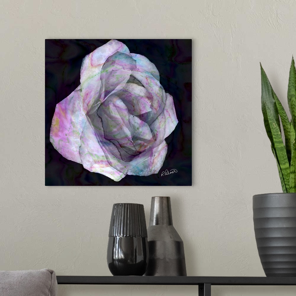 A modern room featuring Pink Rose On Dark