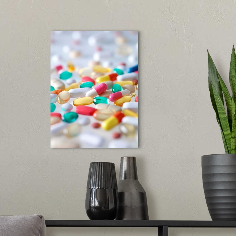 A modern room featuring Pills.