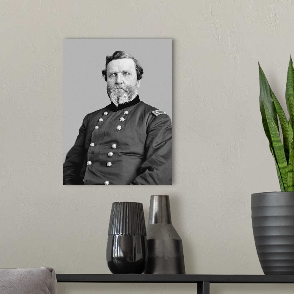 A modern room featuring Portrait of George Henry Thomas, a career U.S. Army Officer and Union General during the American...