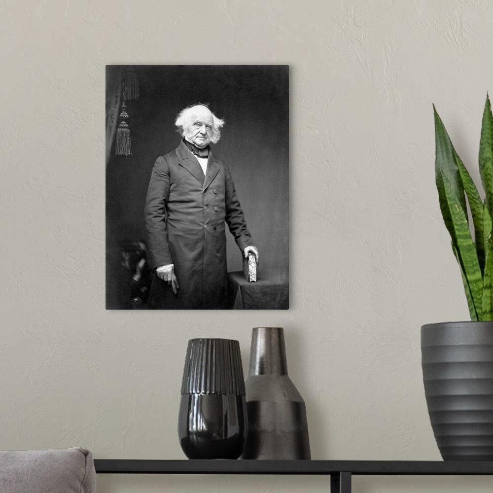A modern room featuring Portrait of President Martin Van Buren.