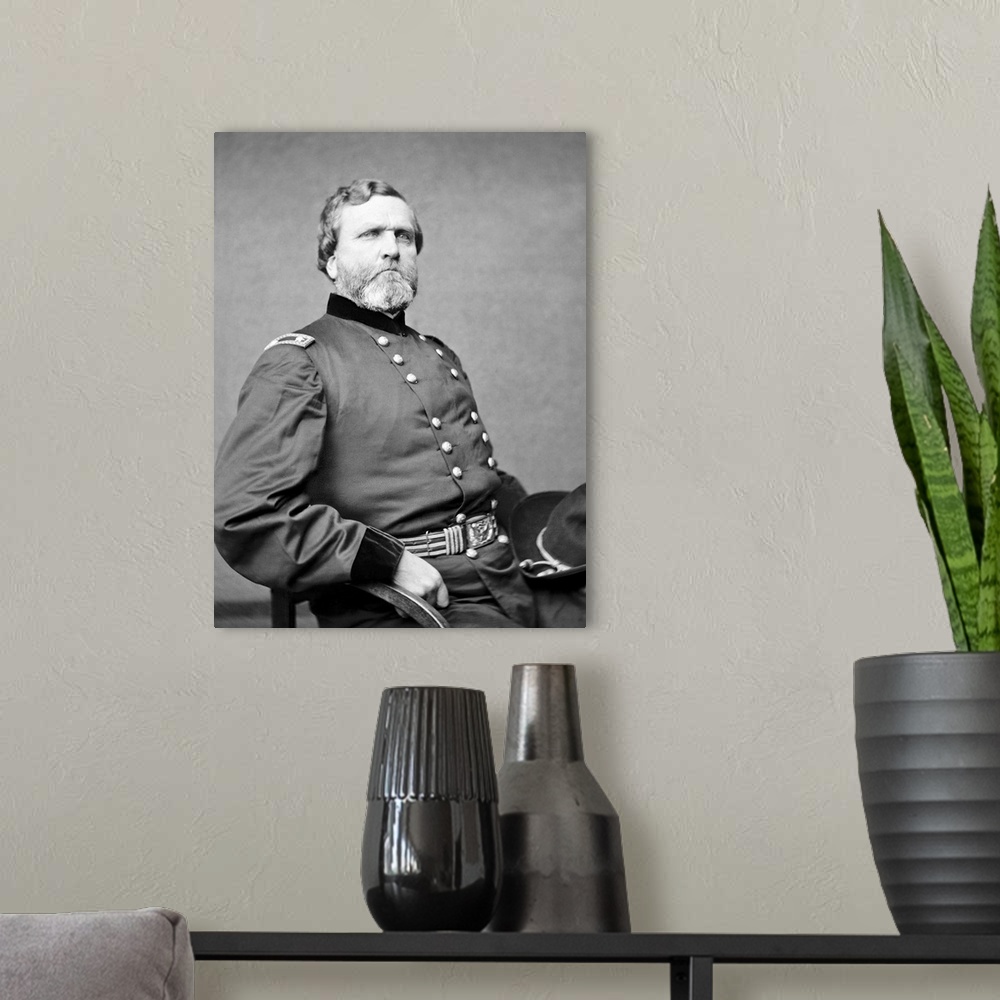 A modern room featuring Portrait of Union General George Henry Thomas.