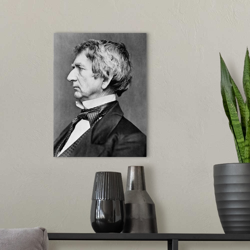 A modern room featuring Portrait of United States Secretary of State William H Seward.