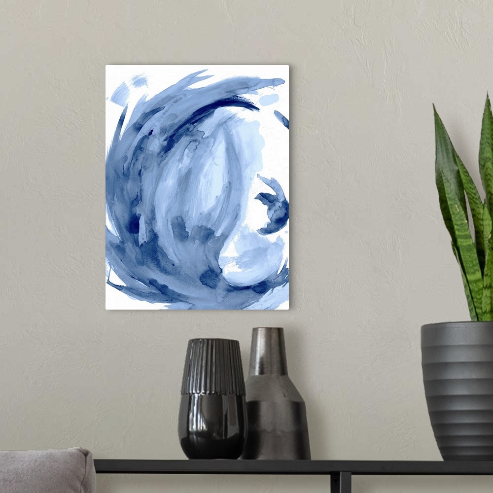 A modern room featuring Blue Swirl II