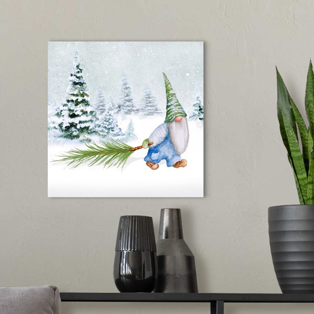 A modern room featuring Gnomes On Winter Holiday I
