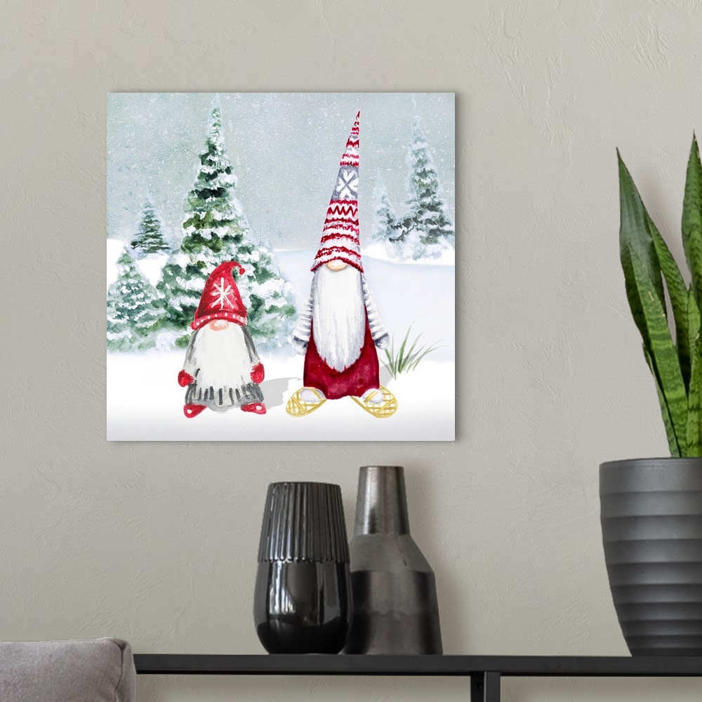 A modern room featuring Gnomes On Winter Holiday II