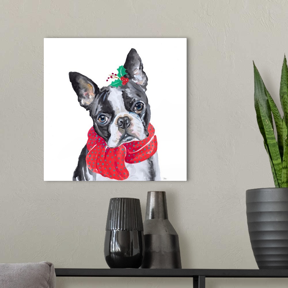 A modern room featuring Holiday Dog II