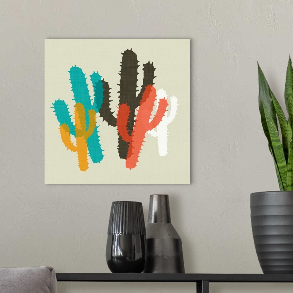 A modern room featuring Modern Cacti I