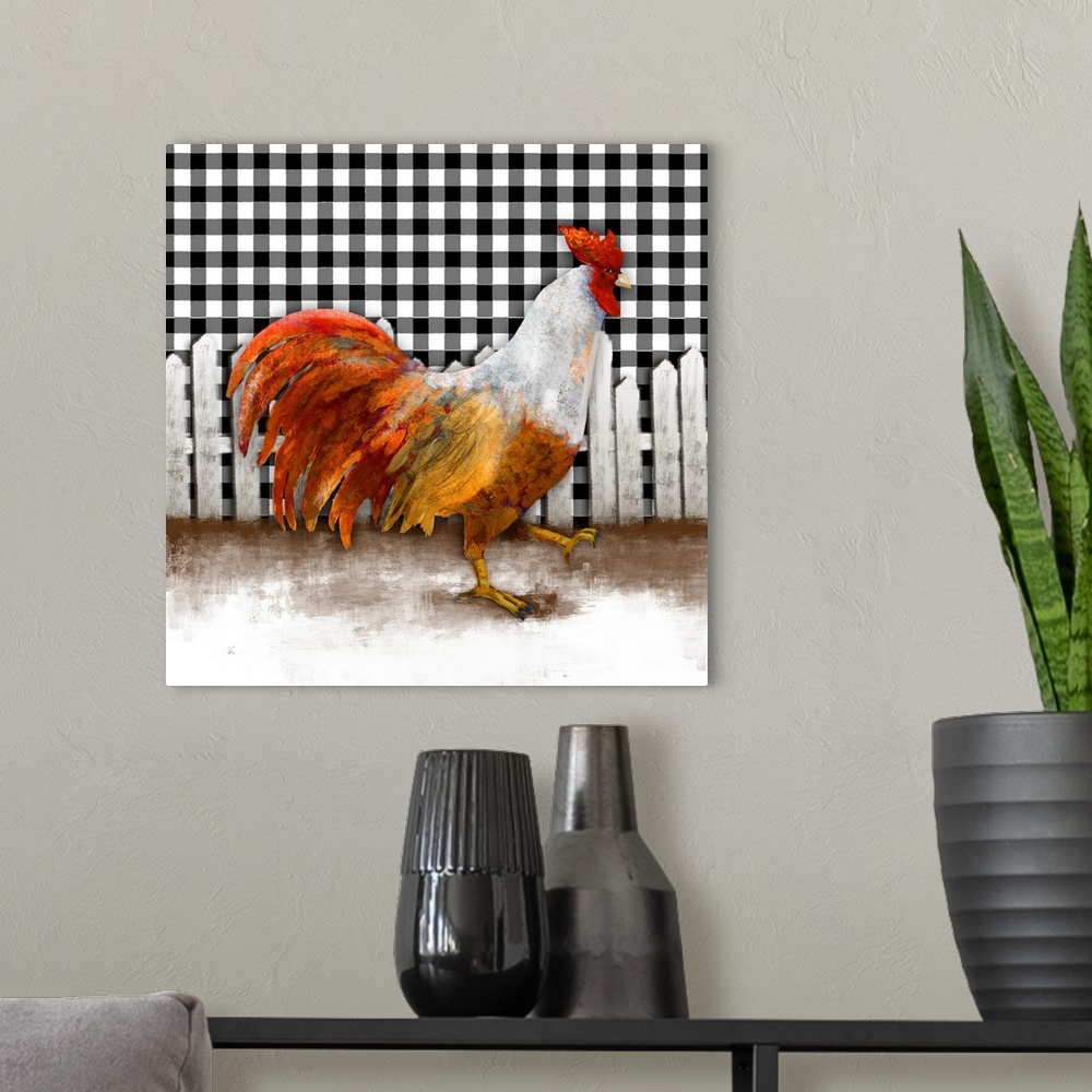 A modern room featuring Morning Rooster I