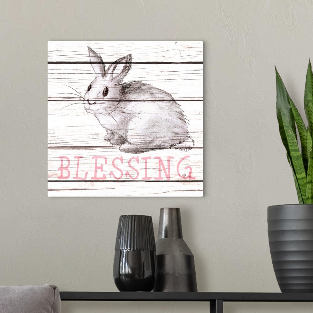 A modern room featuring Rabbit Blessing
