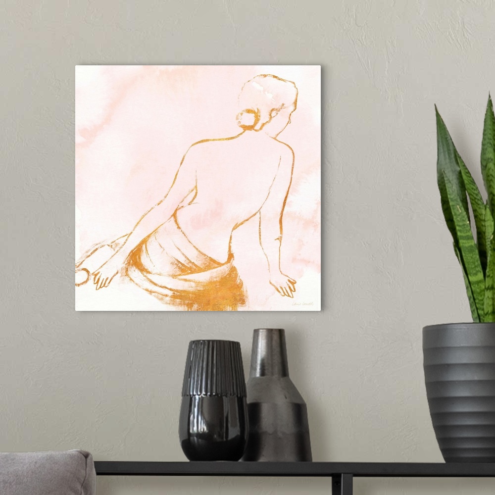 A modern room featuring Seated Woman Rose Gold