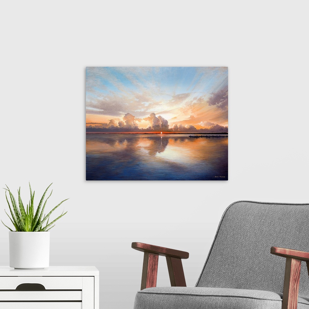 Sunset over Lake Wall Art, Canvas Prints, Framed Prints, Wall Peels ...