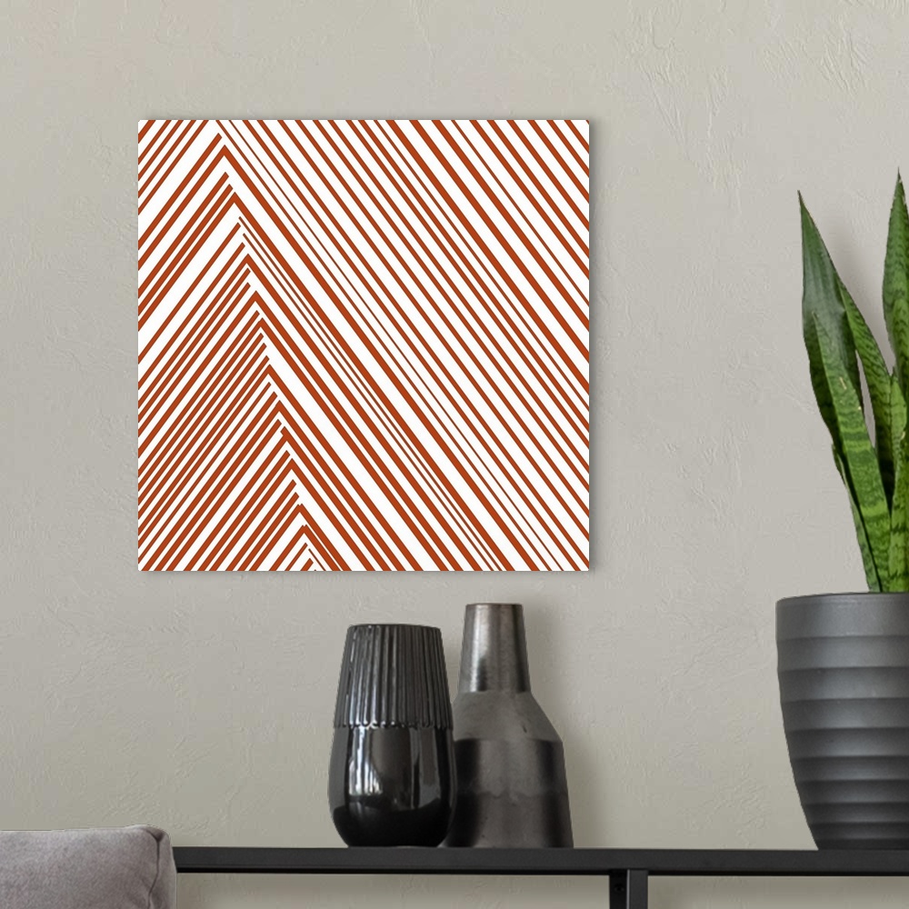A modern room featuring Rust Red Chevrons