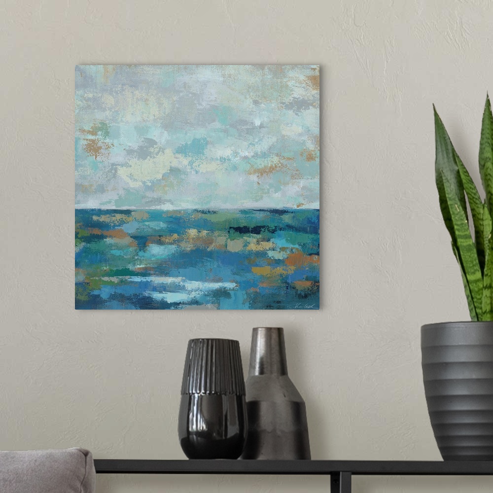 A modern room featuring Seascape Sketches I
