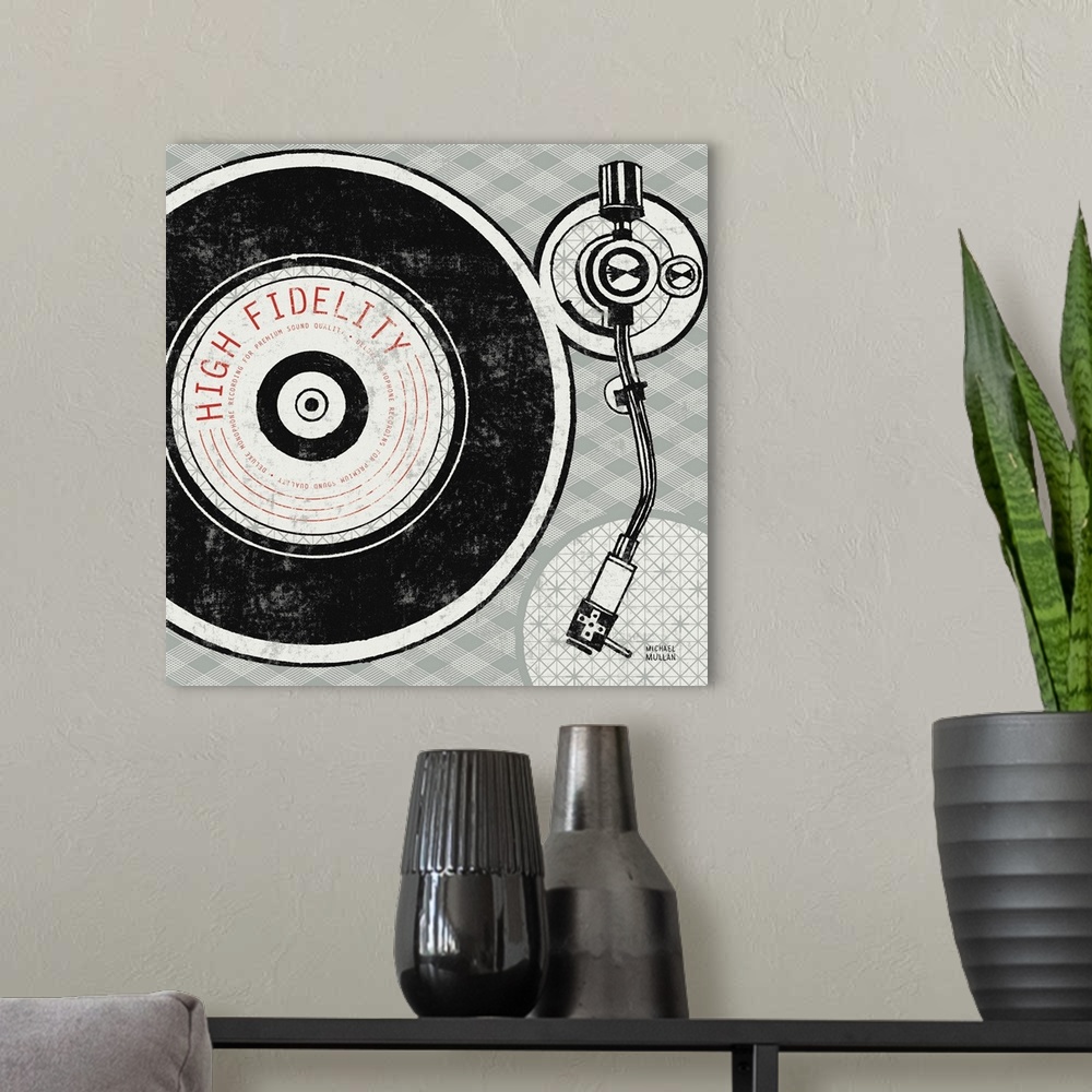 Digital illustration of record on record player For sale as Framed Prints,  Photos, Wall Art and Photo Gifts