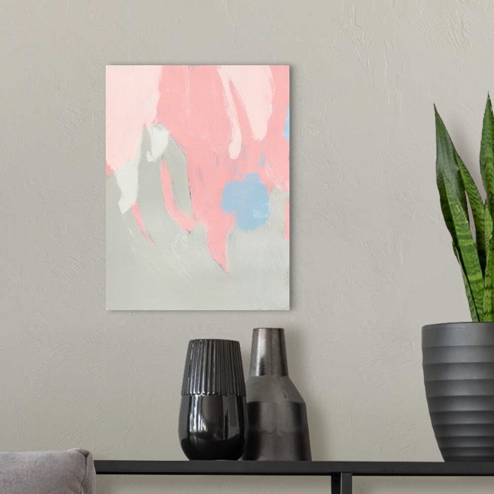 A modern room featuring Blushing Abstract I