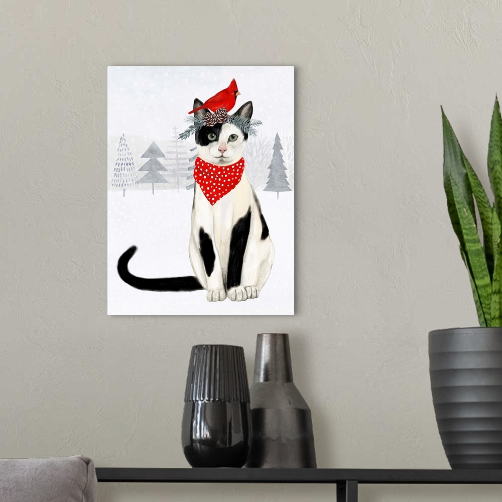 A modern room featuring Christmas Cats, Dogs VI
