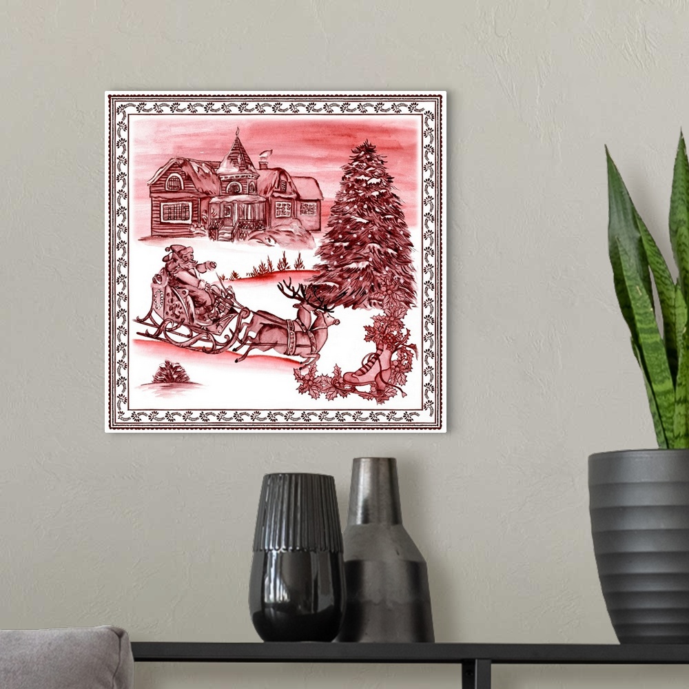 A modern room featuring Christmas Wonderland Toile IV