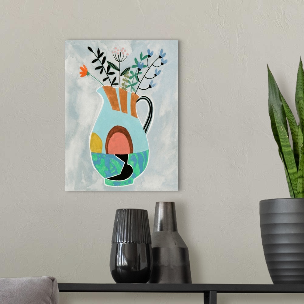 A modern room featuring Collage Vase III