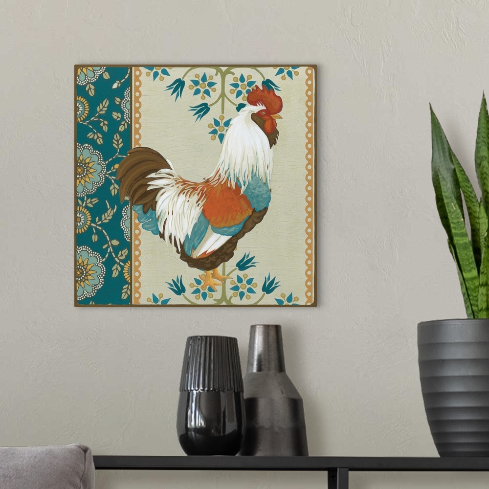 A modern room featuring Cottage Rooster II