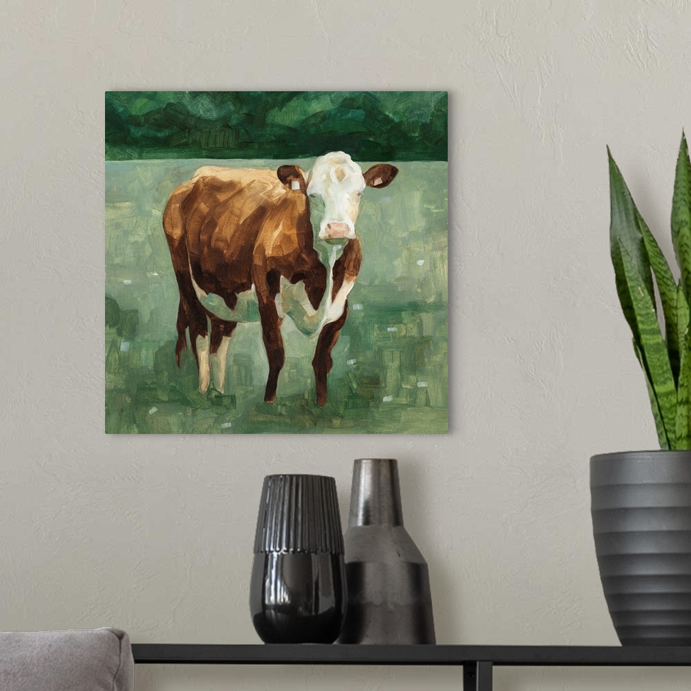 A modern room featuring Hereford Cattle I
