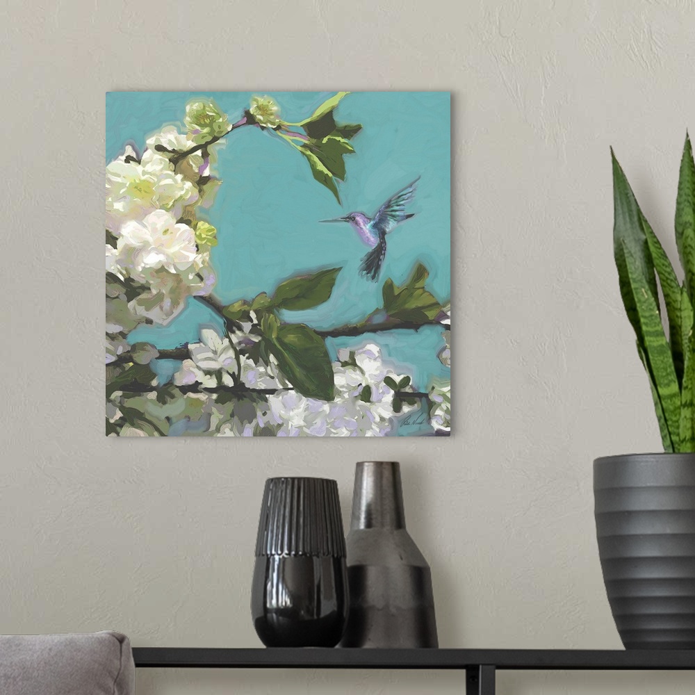 A modern room featuring Hummingbird Florals I