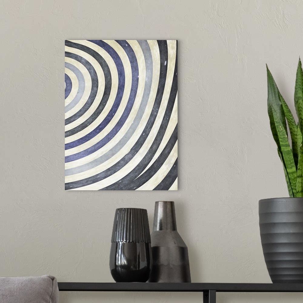 A modern room featuring Rings Of Abstract I