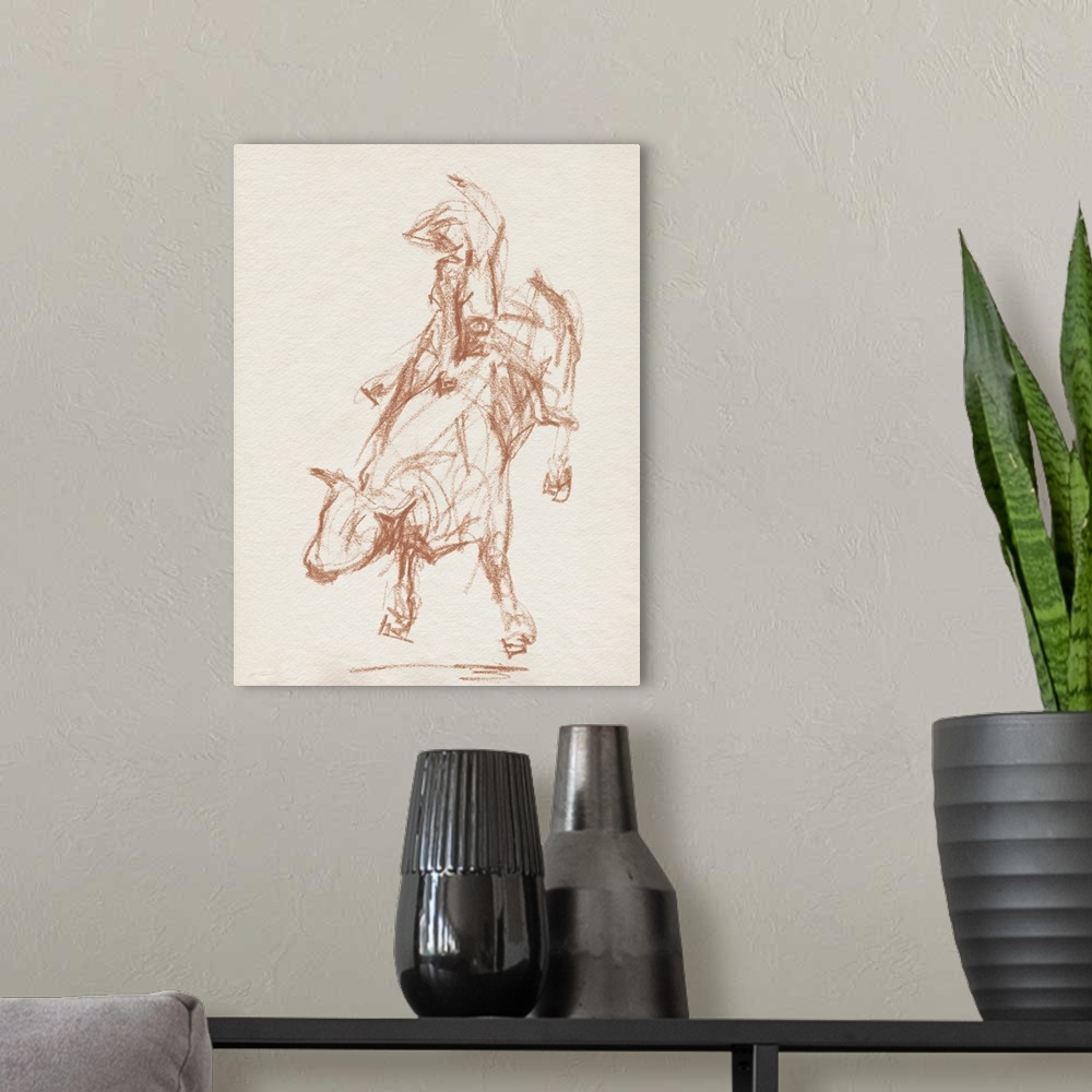 A modern room featuring Rodeo Gestures In Sepia I