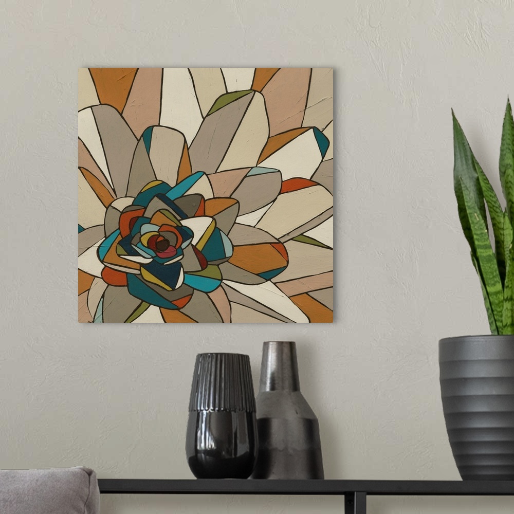 A modern room featuring Stained Glass Floral II