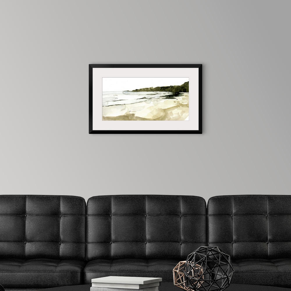 A modern room featuring Simple Watercolor Coast I
