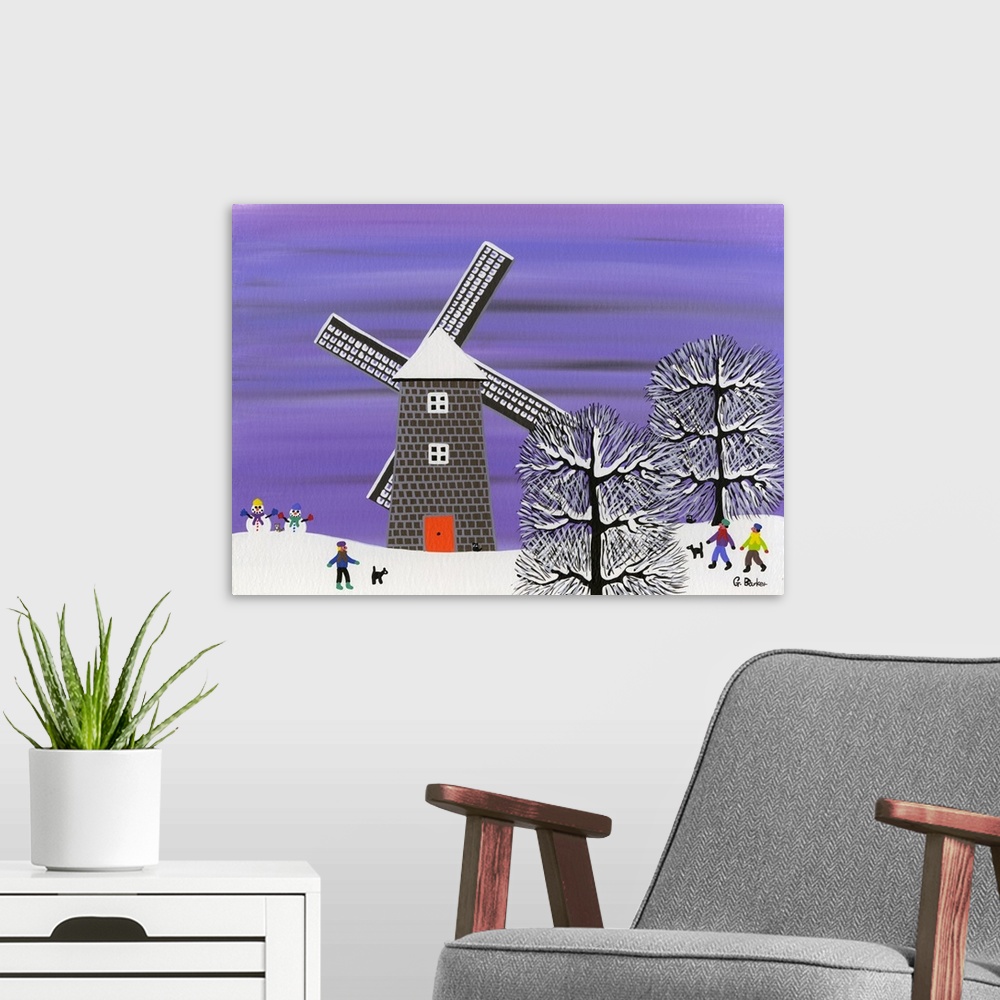 A modern room featuring Winter Windmill