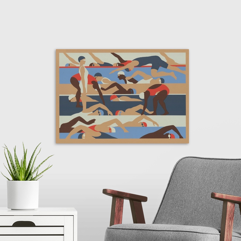 A modern room featuring Swimmers