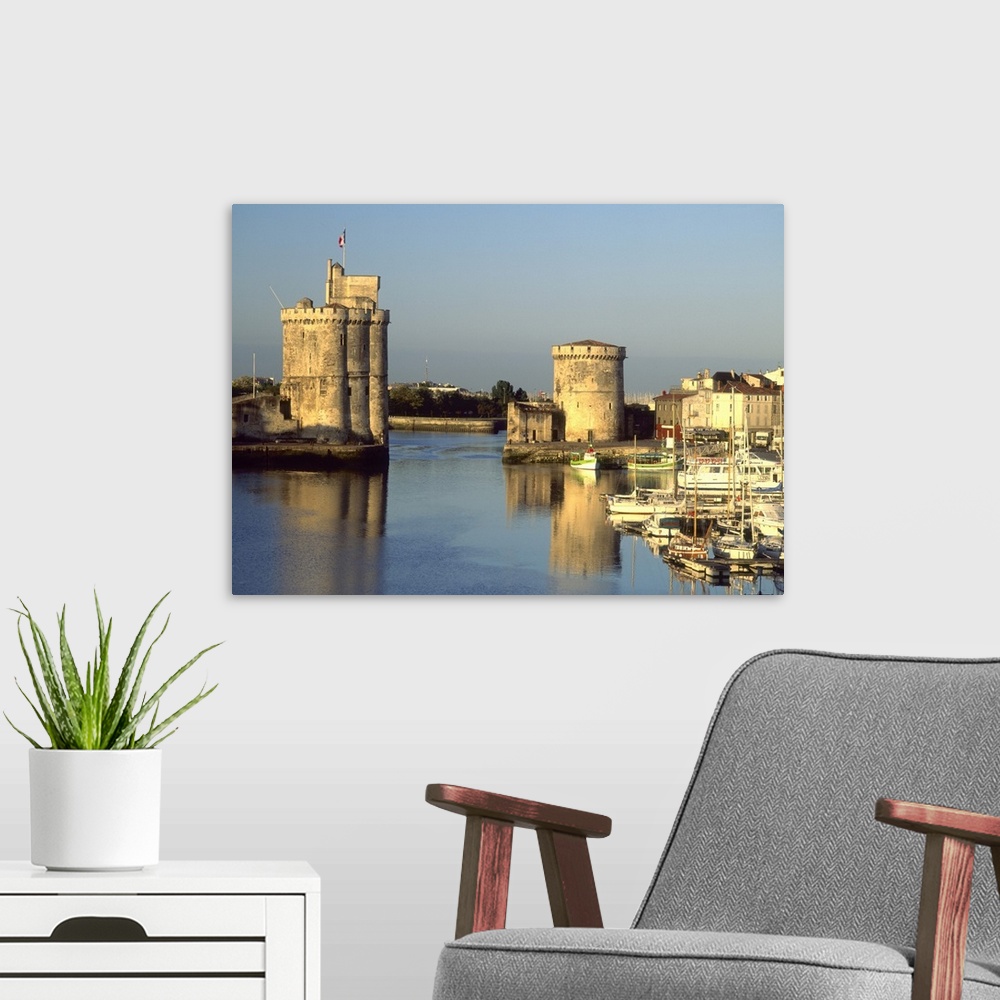A modern room featuring La Rochelle, Charante Maritime, France.Old Port, Tour Saint Nicolas, Tour de la Chaine
