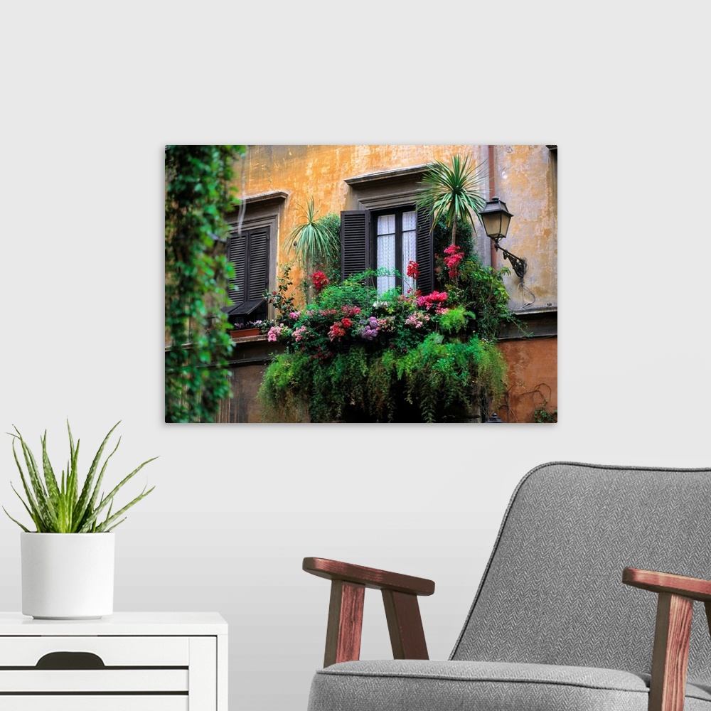 A modern room featuring Italy, Rome, Historical Center, typical window with flowers