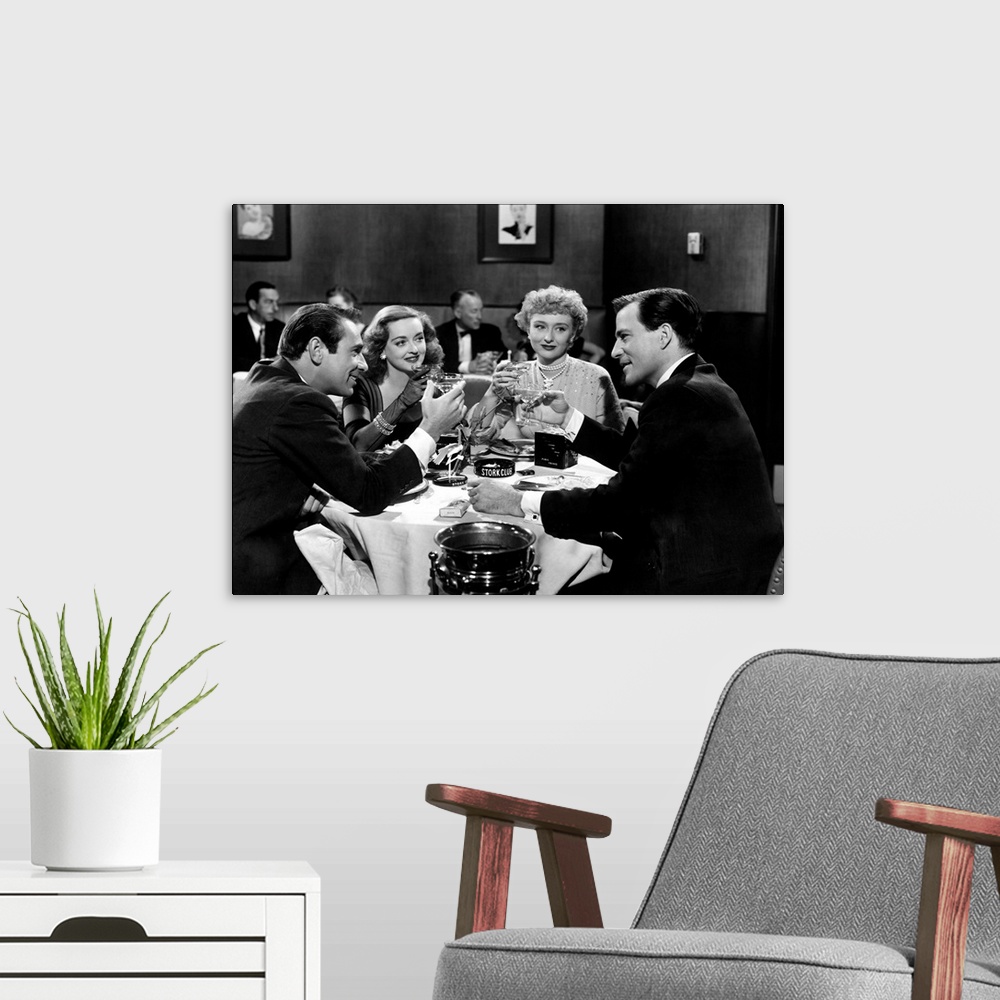 A modern room featuring ALL ABOUT EVE, Gary Merrill, Bette Davis, Celeste Holm, Hugh Marlowe, 1950.