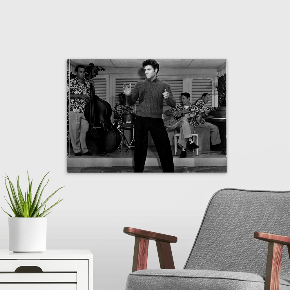 A modern room featuring JAILHOUSE ROCK, Elvis Presley, 1957.