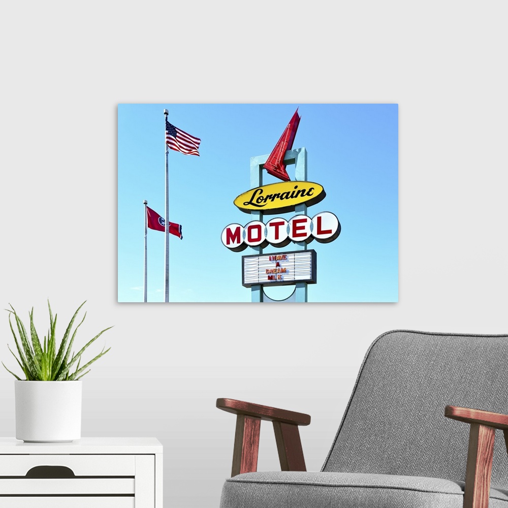 A modern room featuring Memphis, Tennessee, Marquee Of The Lorraine Motel, National Civil Rights Museum, Where Martin Lut...