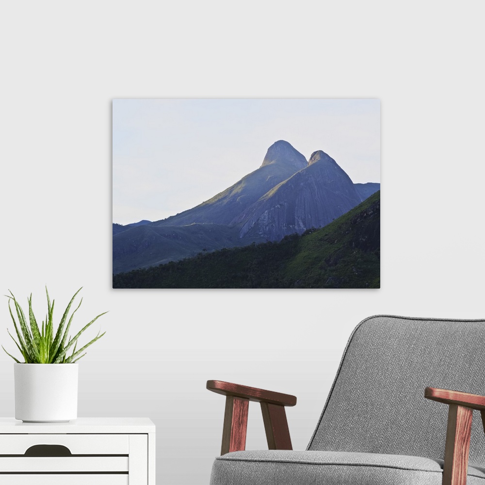 A modern room featuring View of the mountains surrounding Petropolis, State of Rio de Janeiro, Brazil, South America