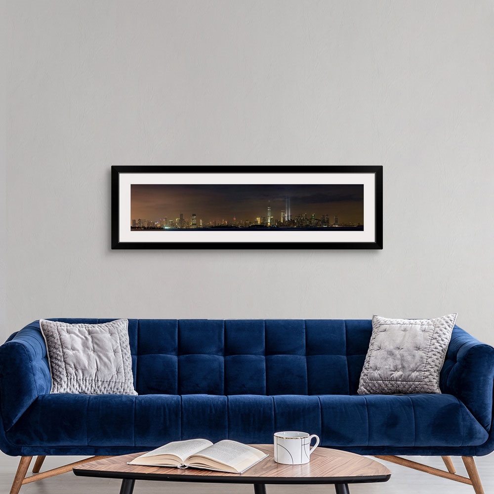 A modern room featuring Tribute In Light Panoramic View With Lower Manhattan And New Jersey
