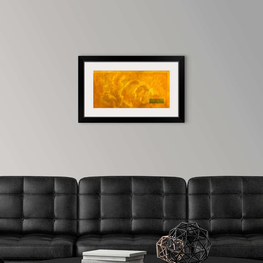 A modern room featuring Yellow Ocean, 2004 (oil on canvas)