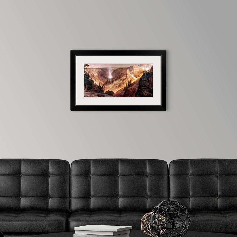 A modern room featuring The Grand Canyon Of The Yellowstone By Thomas Moran