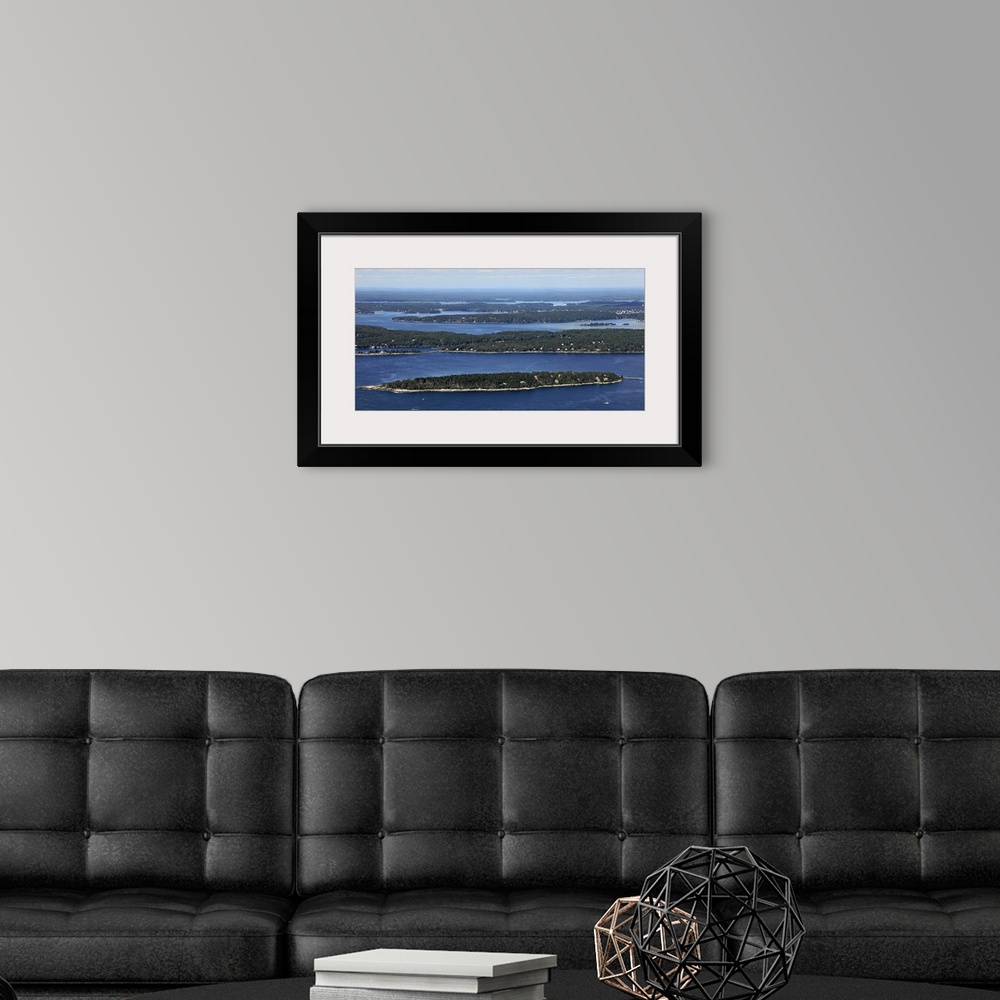 A modern room featuring Inner Heron Island, Ocean Point, and The Damariscotta River, Boothbay Harbor, Maine