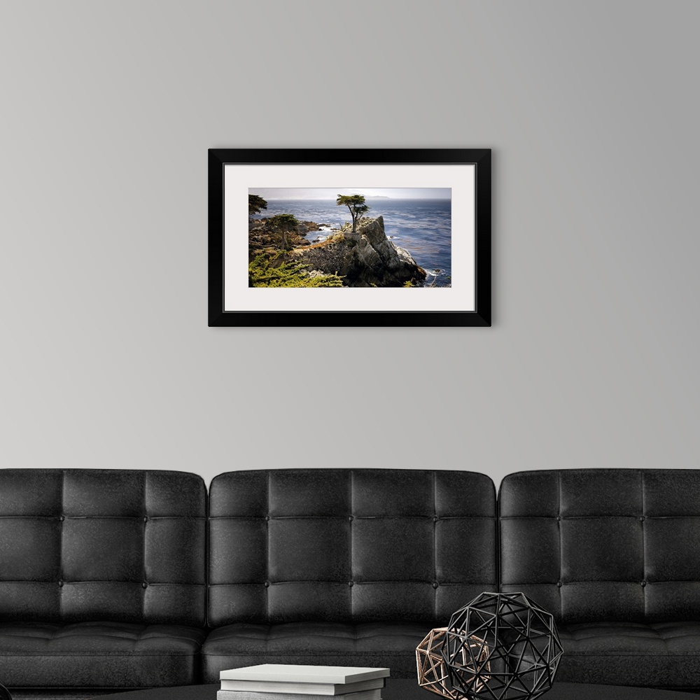 A modern room featuring Lone Cypress tree, Pacific Coastline at Pebble Beach, Monterey Peninsula, California.
