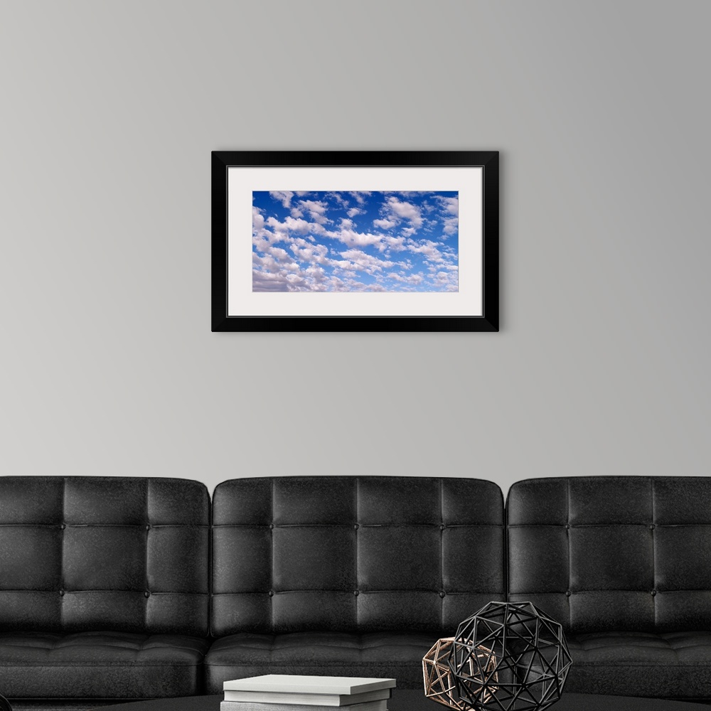 A modern room featuring altocumulus clouds