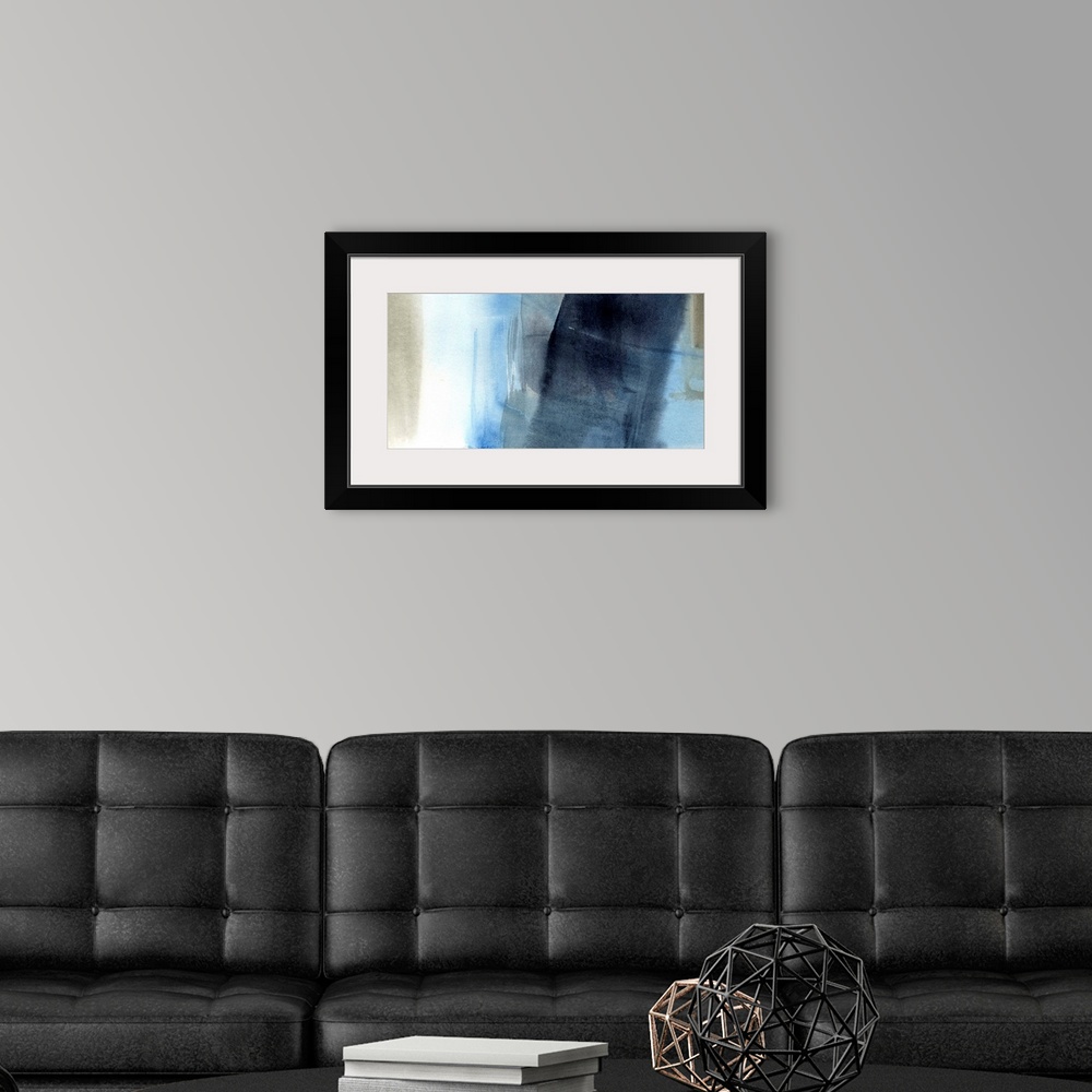 A modern room featuring Blue on Grey II