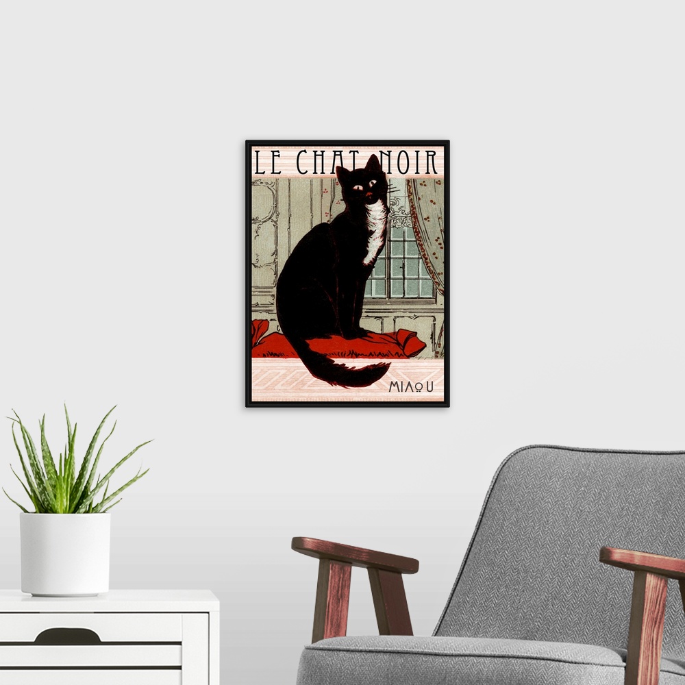 A modern room featuring Le Chat Noir - Vintage Advertisement